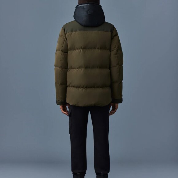 Mackage RILEY Classic Down Jacket with Removable Shearling bib / Army / Size S - Picture 5 of 7